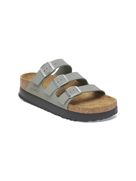 Birkenstock Florida III PAP Flex Platform Nubuk Leather Narrow Fit Kobiety Sandały Birkenstock Size: 5 szary