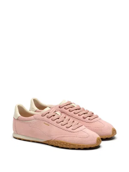 Sneakerși Hoff cu șireturi din piele de căprioară roz