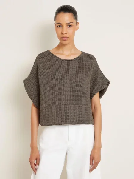 Alaïa Úpletové Tričko černošedá