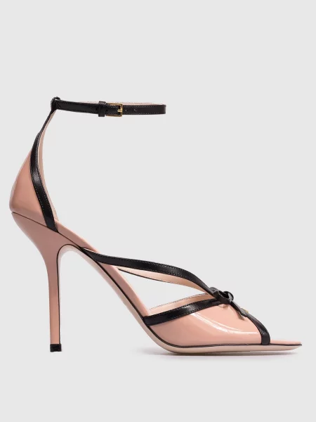 Шкіряні лаковані босоніжки Bepointy Valentino рожеві