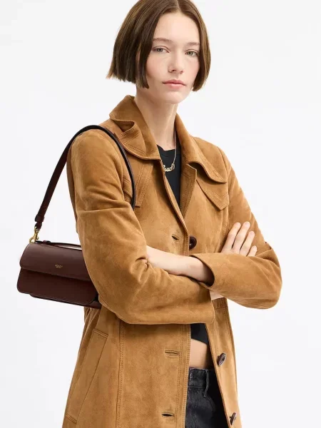 Кожаная сумочка Coach коричневая