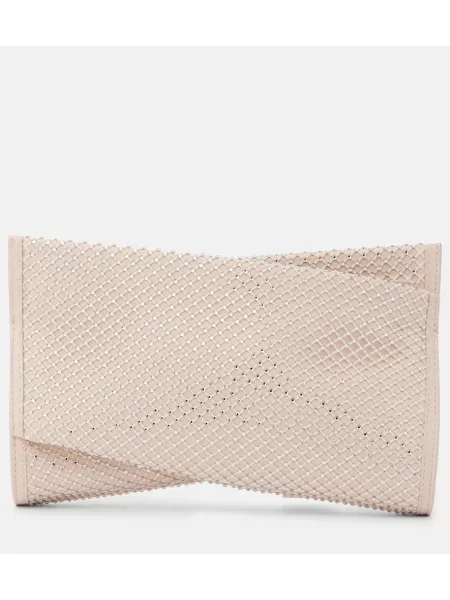 Usnjena naramnica pisemska torbica Christian Louboutin bela