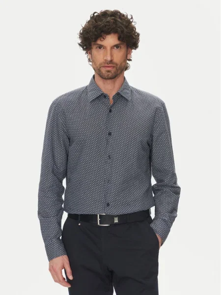 BOSS Cămașă C-Hal Bleumarin Casual Fit albastru