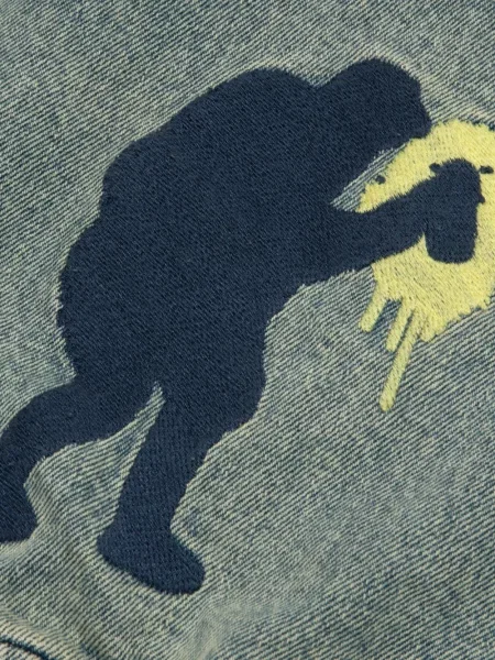 Geacă de blugi Aape By A Bathing Ape cu glugă albastru