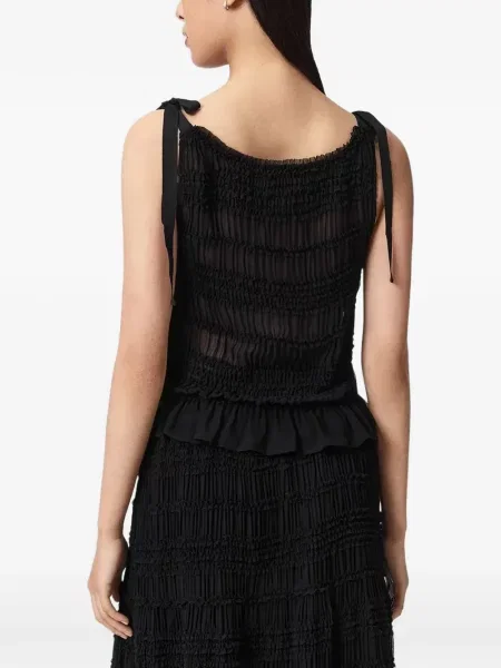 Top Allsaints cu volane negru
