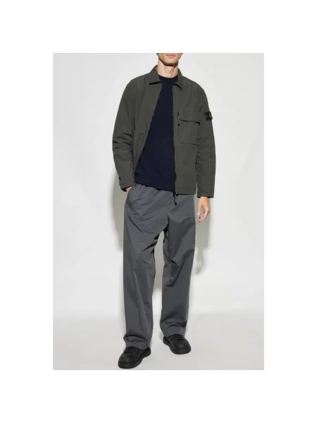 Sweter Stone Island z okrągłym dekoltem z kamieniami niebieski