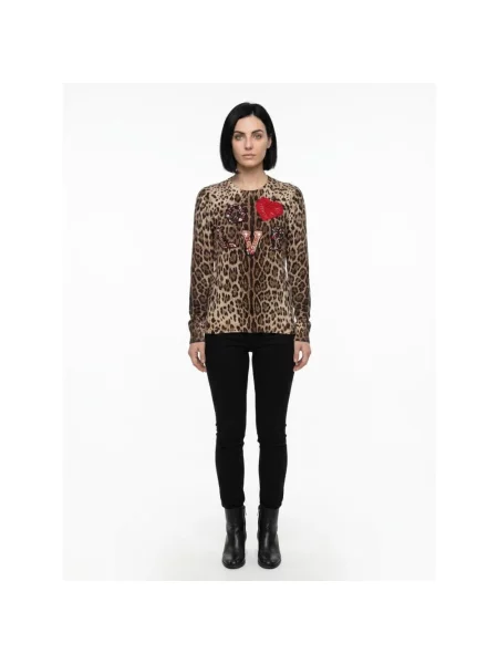 Sweter Dolce And Gabbana wełniany brązowy
