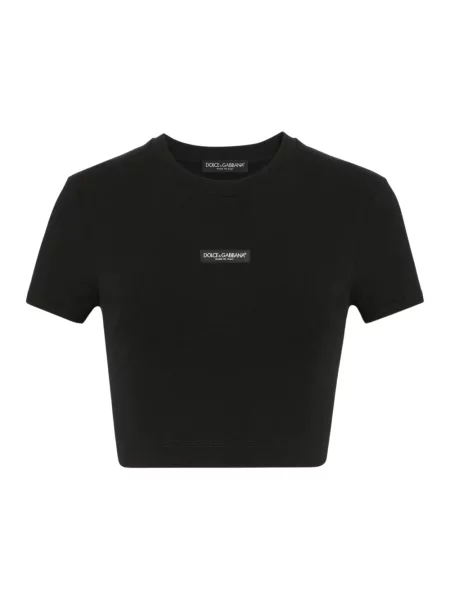 Koszulka Dolce And Gabbana z dżerseju z logo czarna
