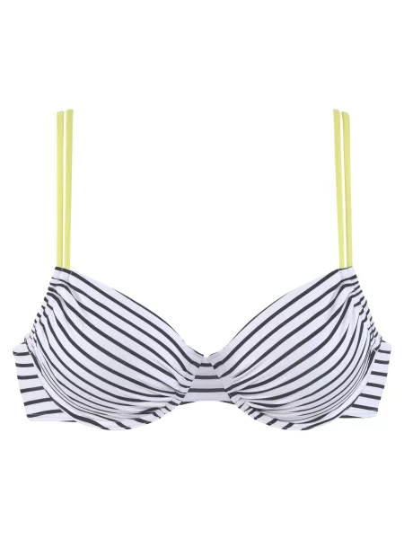 VENICE BEACH Sutien costum de baie negru galben alb