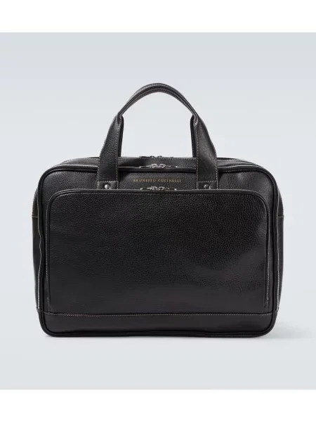 Servietă Brunello Cucinelli din piele negru