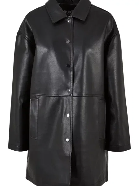 Urban Classics Palton de primăvară-toamnă negru
