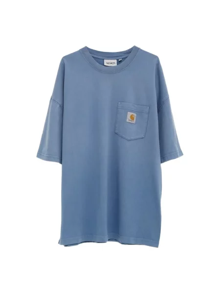 Carhartt Wip Koszulki Mężczyzna L T-shirt Hudson z kieszenią niebieski