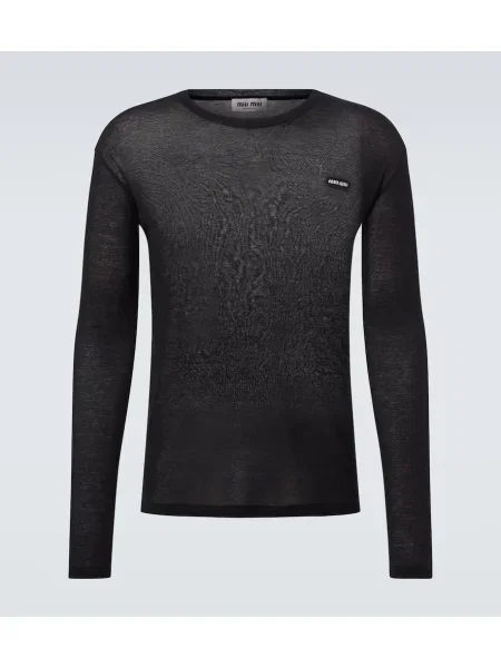 Tricou Miu Miu din jerseu gri