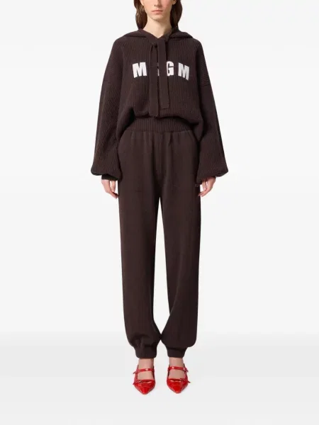 Pantaloni Msgm cu imagine alergare maro