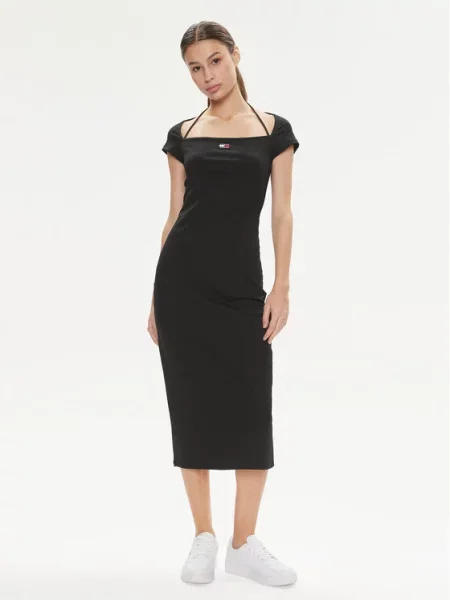 Tommy Jeans Sukienka letnia Badge czarny