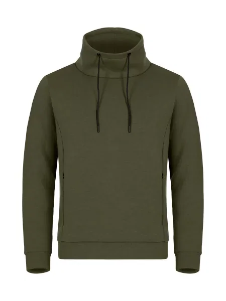 Clique Hobart bluza z wysokim kołnierzem z miękkiego materiału air-layer – Fog zielona