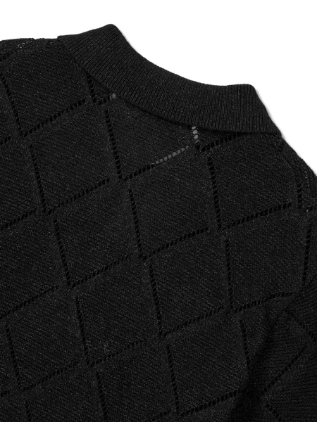 Top Tomboy din jacard negru