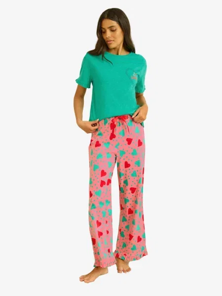 Love & roses Pijama / sângeriu verde