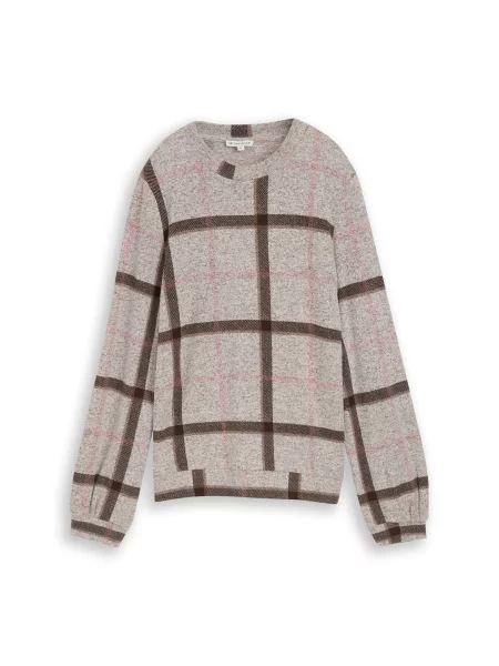 TOM TAILOR Tricou maro / maro deschis / pal roz