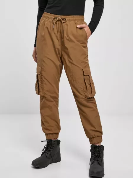 Pantaloni cargo Urban Classics cu talie înaltă maro