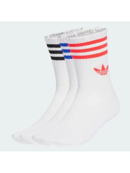 Skarpety Adidas Originals w paski z logo białe