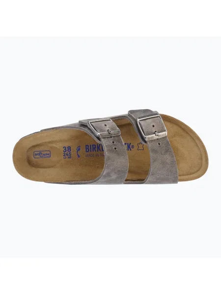 Кожаные шлепанцы Birkenstock серые