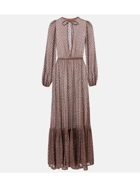 Rochie maxi Missoni tricotate de costum maro
