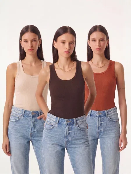 Happiness İstanbul Top Tanktops & Camis temno rjava