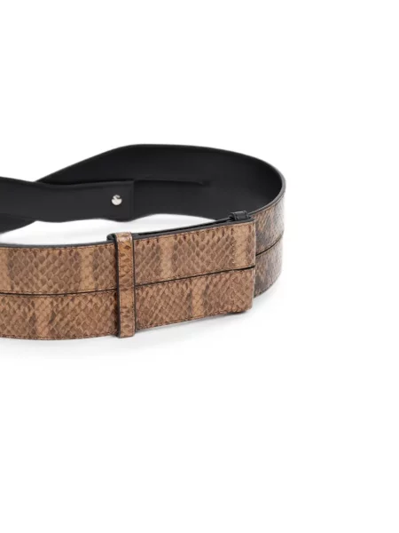 Cu centură curea Jacquemus cu model piele de șarpe plic maro