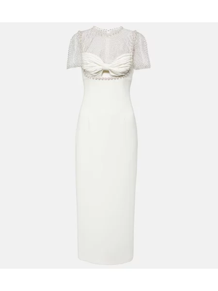 Rochie midi Self-portrait până la genunchi de costum alb