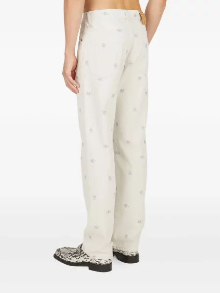 Blugi Martine Rose cu model floral alb