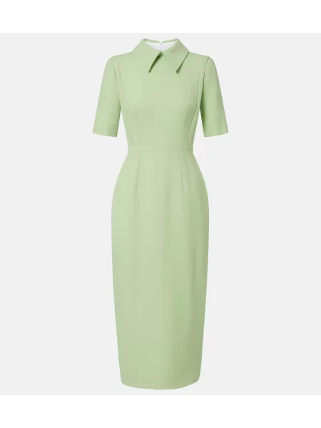 Rochie midi Emilia Wickstead de lână verde