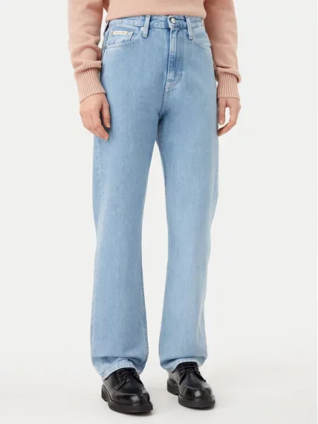 Calvin Klein Jeans Jeansy Straight Fit niebieski