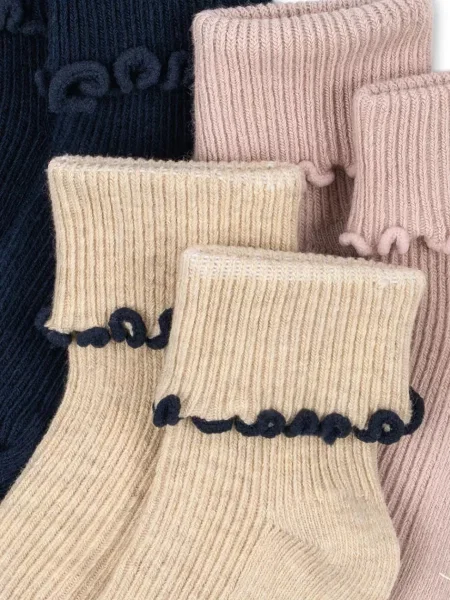 Konges Sløjd Detské ponožky 3 PACK RIB FRILL SOCKS