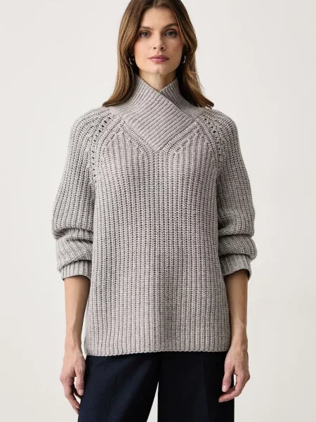 BOSS sweter wełniany Feryssal szary