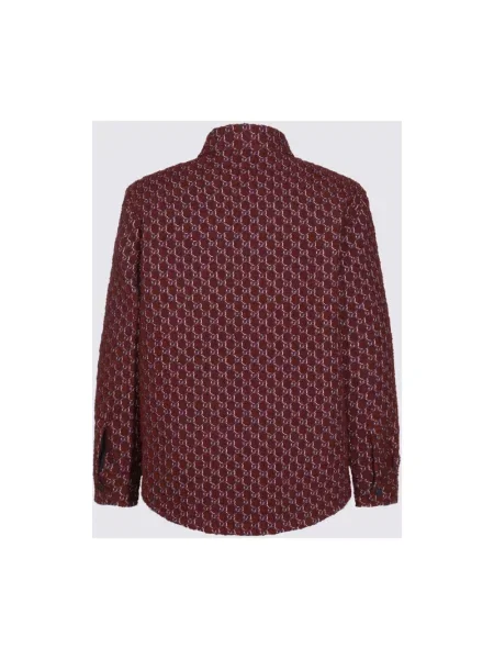 Kurtka Gucci wełniana z nadrukiem casual czerwona