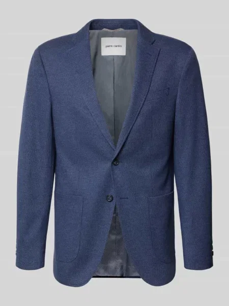 Drobno fakturowana marynarka na 2 o kroju slim fit model Michel' Pierre Cardin granatowa