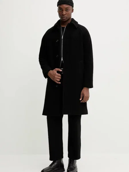 A.P.C. palton de lână manteau gaston negru