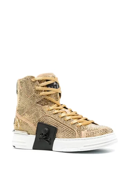 Sneakersy Philipp Plein z ćwiekami złote