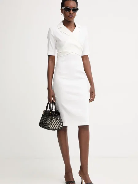Pinko rochie din in alb