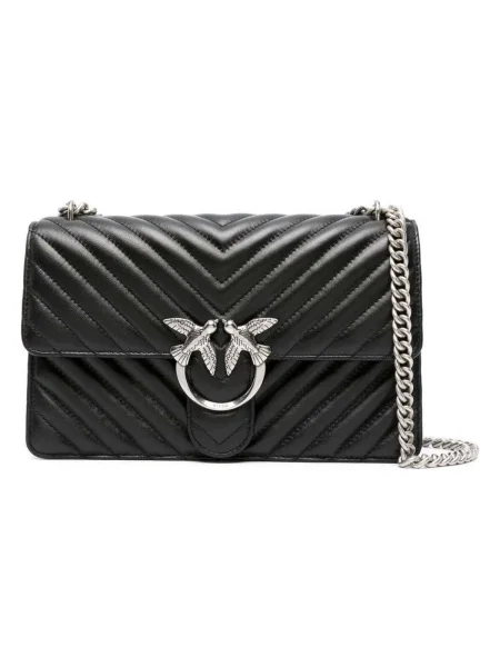 Pinko De piele geantă pe umăr LOVE ONE negru