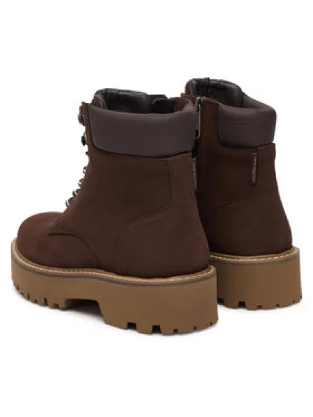 Turistická obuv Tommy Jeans Tjw Platform Nubuck Boots hnědá