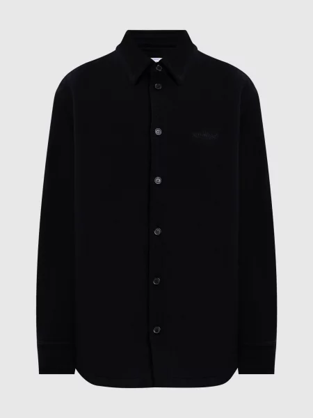 Утеплена сорочка з кашеміру з логотипом Off-white чорна