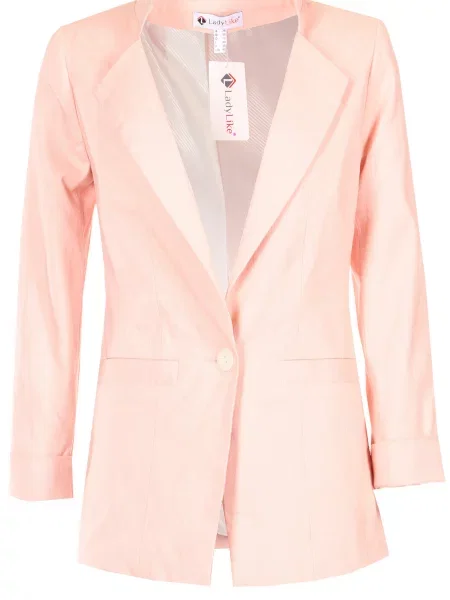 Лляний Піджак LadyLike рожевий