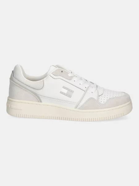 Buty Tommy Jeans Retro Basket ecru/stratus grey beżowe