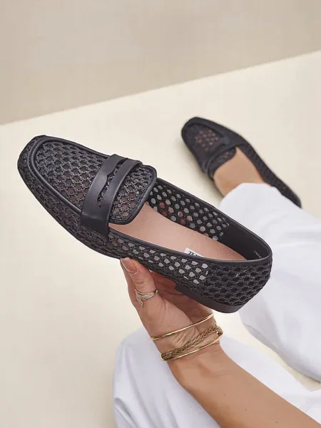 Prolamované mokasíny Resti černé