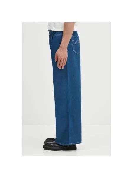 Kenzo jeansy z domieszką lnu niebieskie