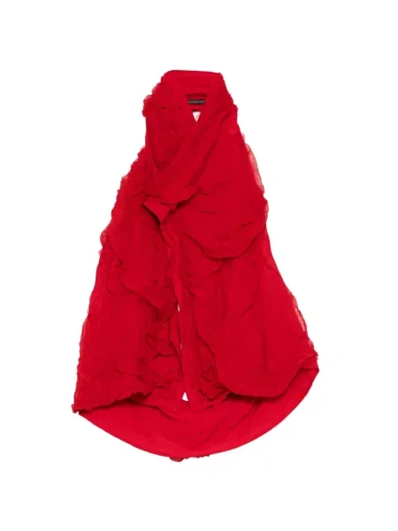 Top Yohji Yamamoto din șifon roșu