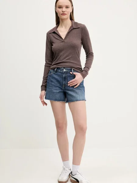 Majica z dolgimi rokavi Abercrombie & Fitch rjava