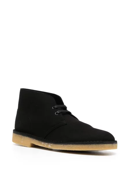 Кожени пустинни ботуши Clarks Originals с връзки черно